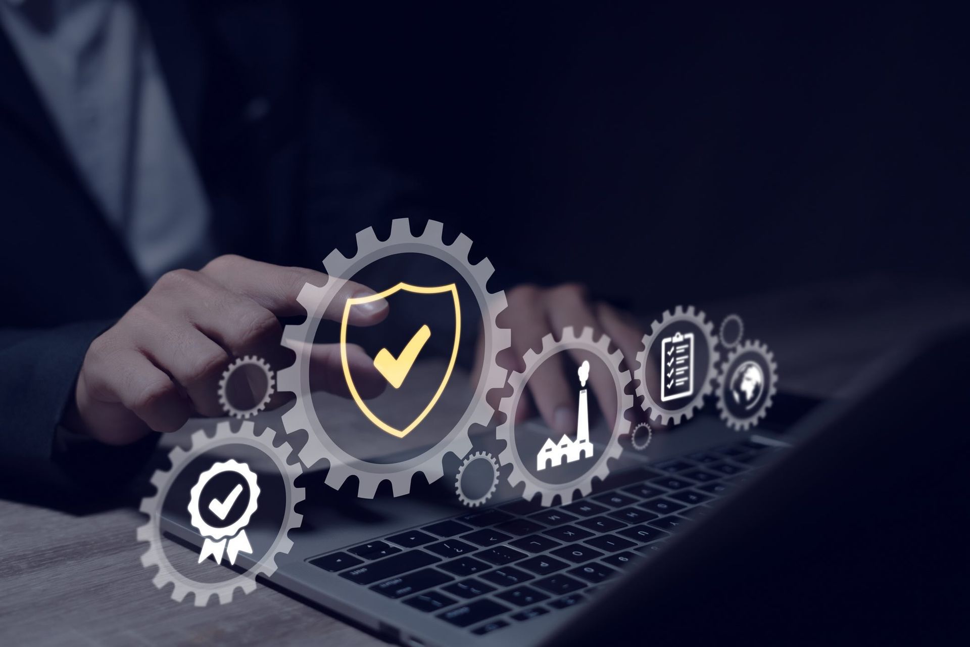 Safety quality management concept Certification of approval, guarantee or secure access system stock photo