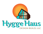 A logo for a company called hygge haus design build llc