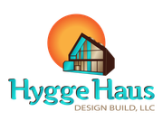 A logo for a company called hygge haus design build llc