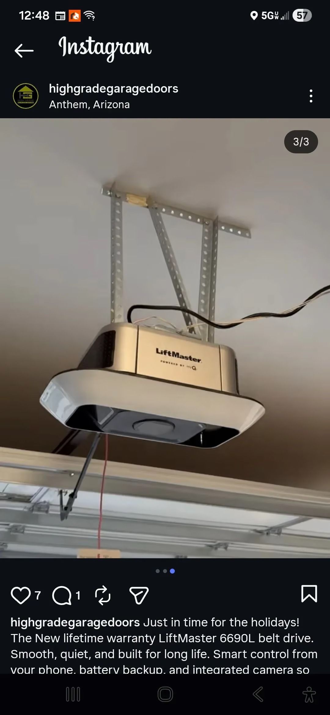 Ceiling-mounted projector hanging by cables in an indoor room