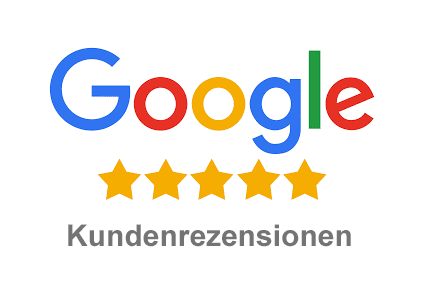 Google logo mit der Sternebewertung für Kundenrezensionen