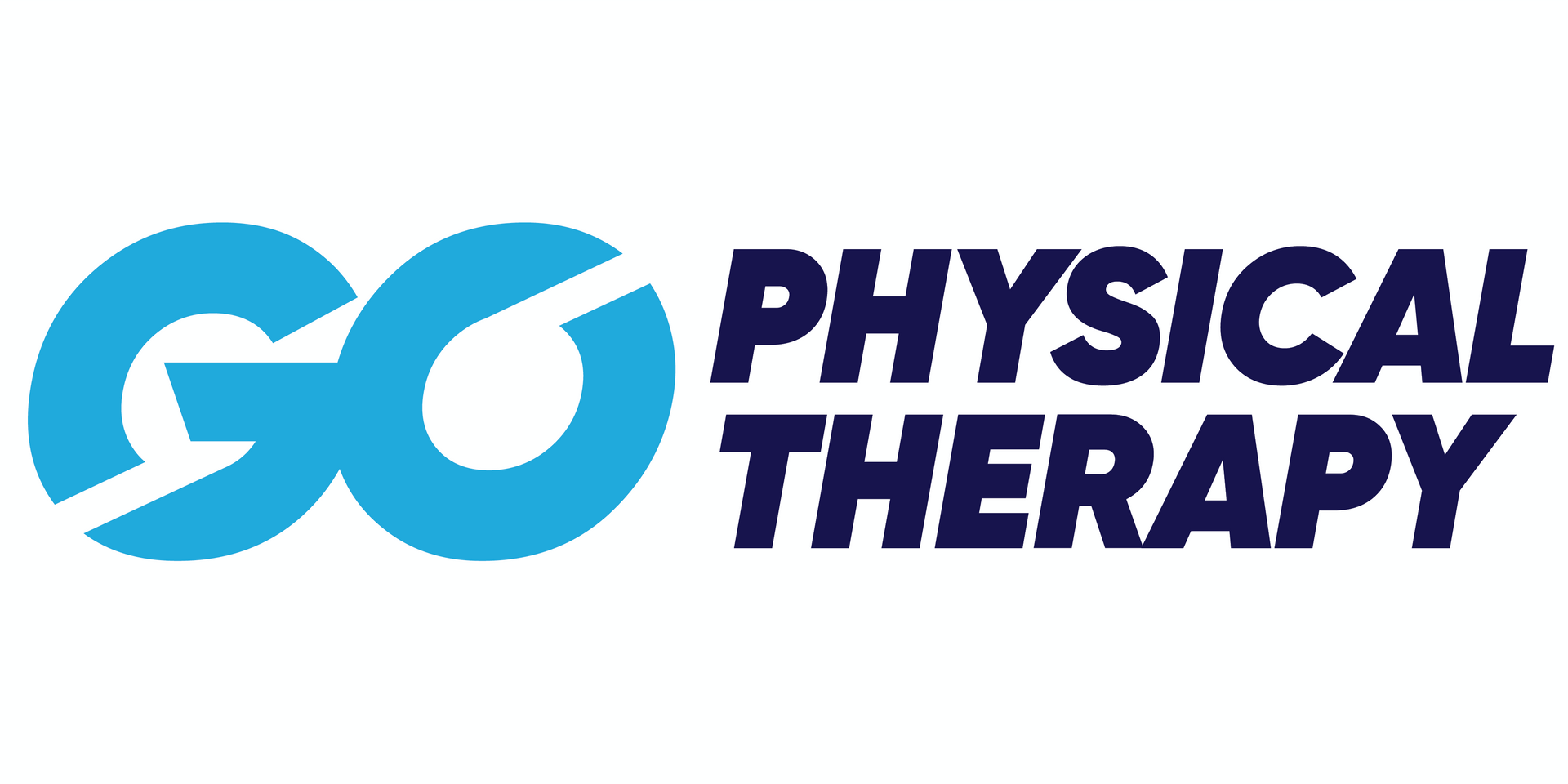 Go Physical Therapy logo in blue and dark navy text