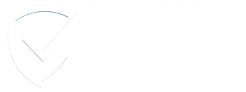 Power House Therapy Billing logo with blue shield and black checkmark beside bold black and blue text