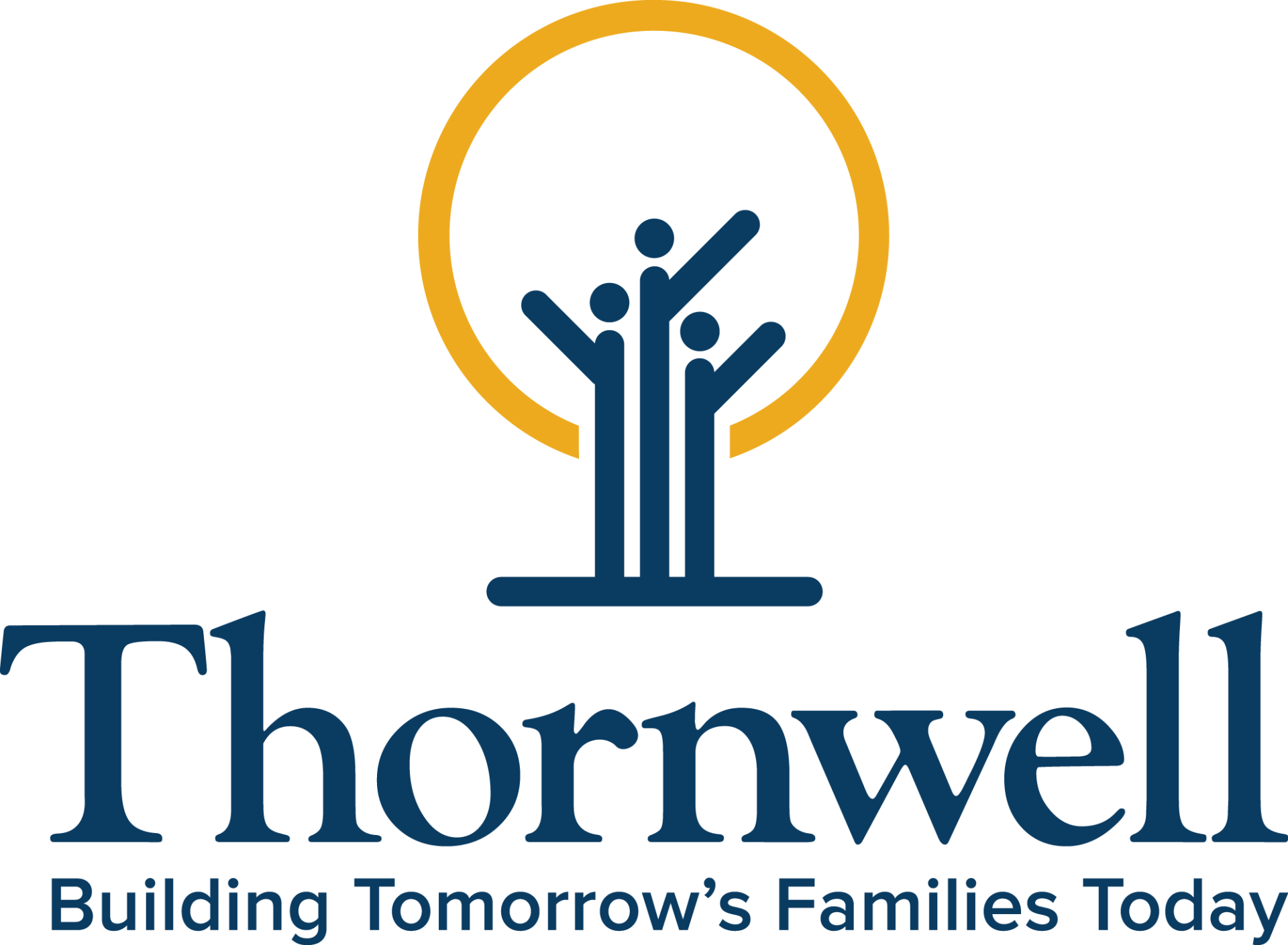 Thornwell logo with blue stylized figures in an orange lightbulb and tagline “Building Tomorrow’s Families Today”
