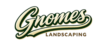 A logo for gnomes landscaping and lawn maintenance