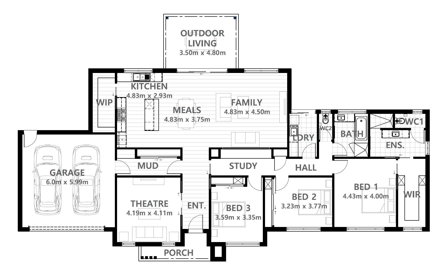 Floor Plan — Twomey Homes in Delacombe, VIC