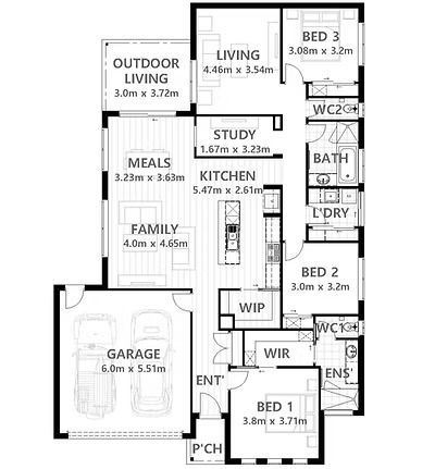 Floor Plan — Twomey Homes in Delacombe, VIC
