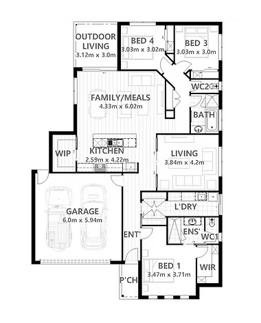 Floor Plan — Twomey Homes in Delacombe, VIC