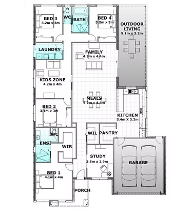 Floor Plan — Twomey Homes in Delacombe, VIC