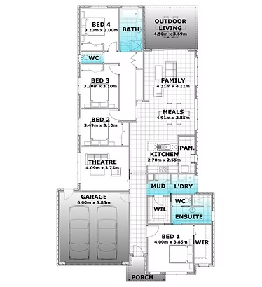 Floor Plan — Twomey Homes in Delacombe, VIC