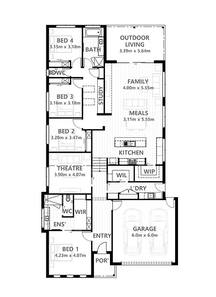 Floor Plan — Twomey Homes in Delacombe, VIC