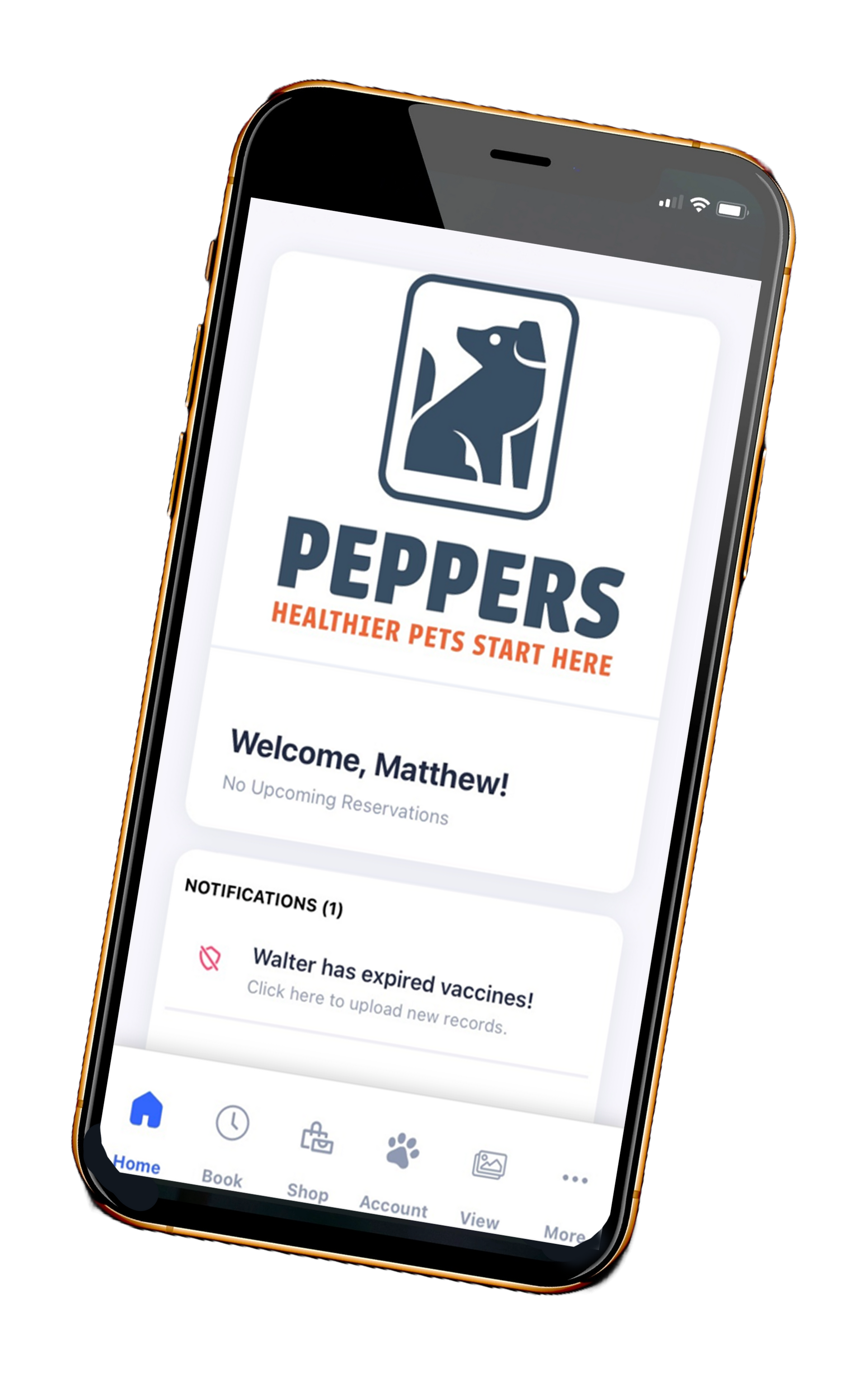 A cell phone with the peppers app on it.