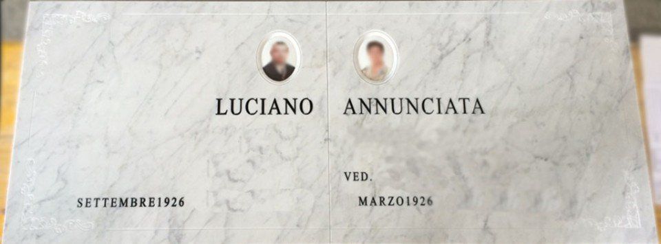 Loculo in marmo per due persone
