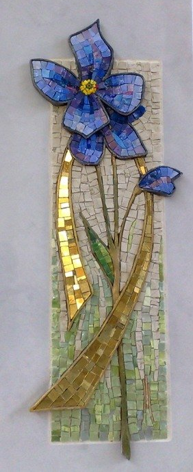 Marmo con fiori dipinti
