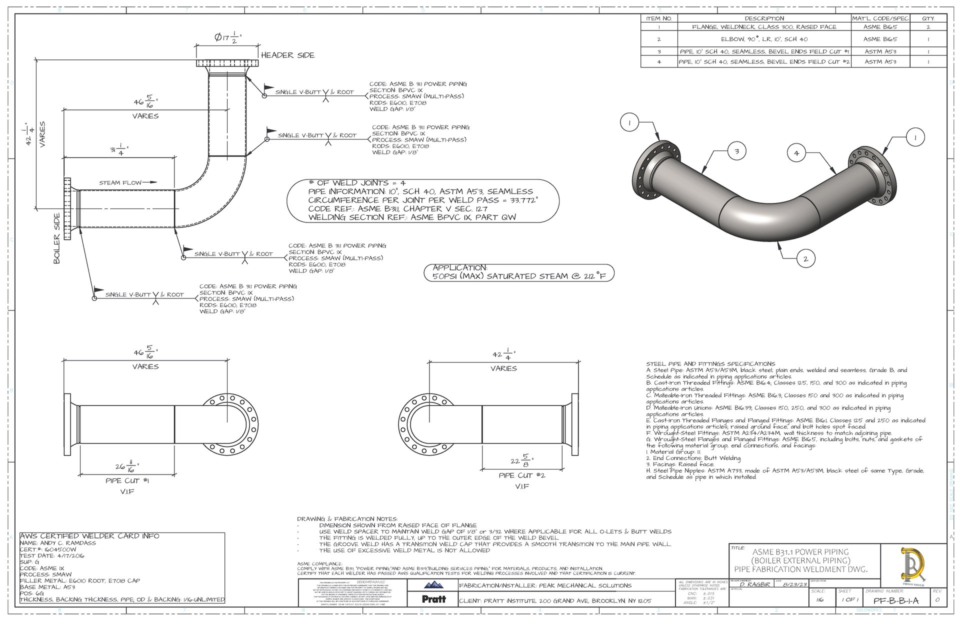 Rep Drawings Pipe & Equipment Skid Pre-Fab Drawings | DesignRealm | NY
