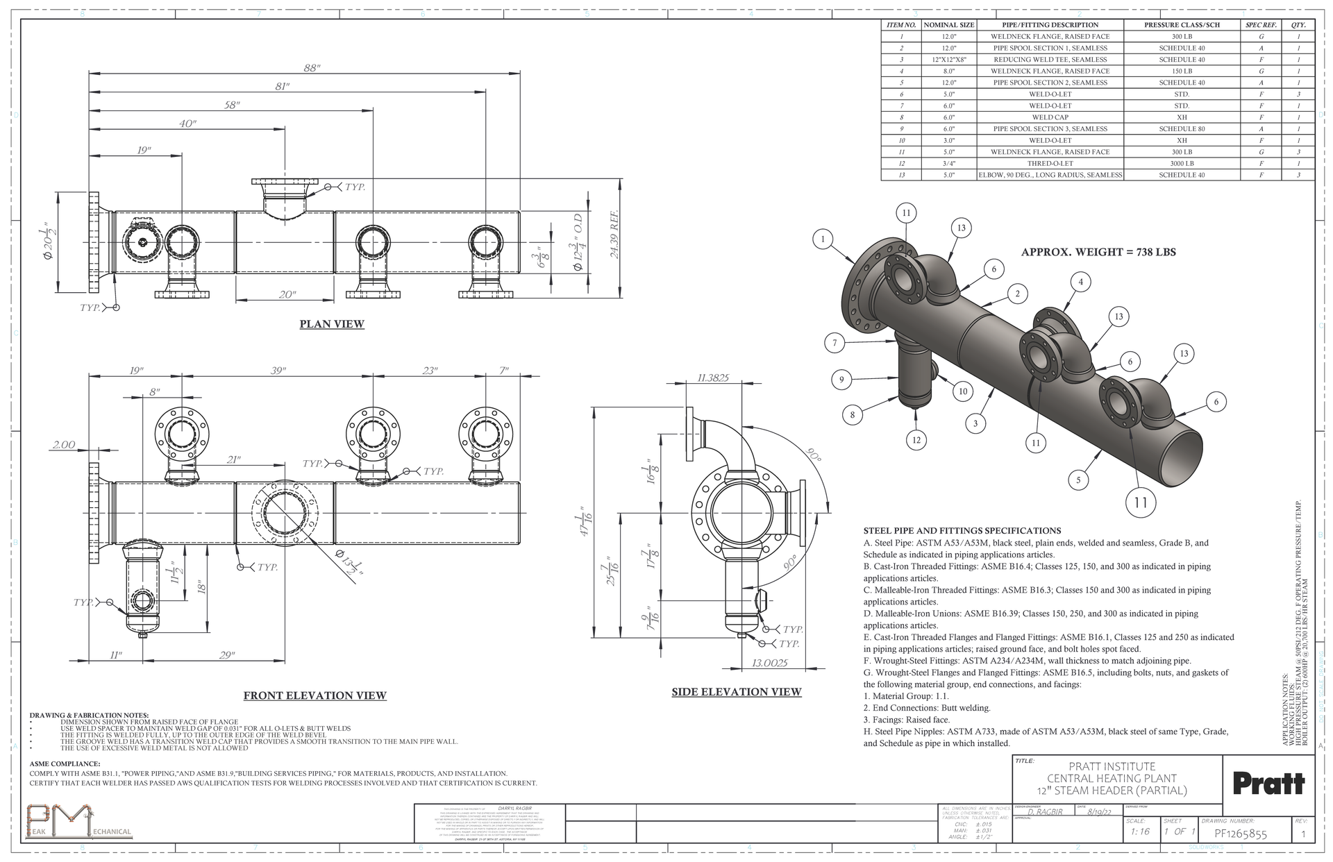 Pipe & Equipment Skid Pre-Fab Drawings | DesignRealm | NY