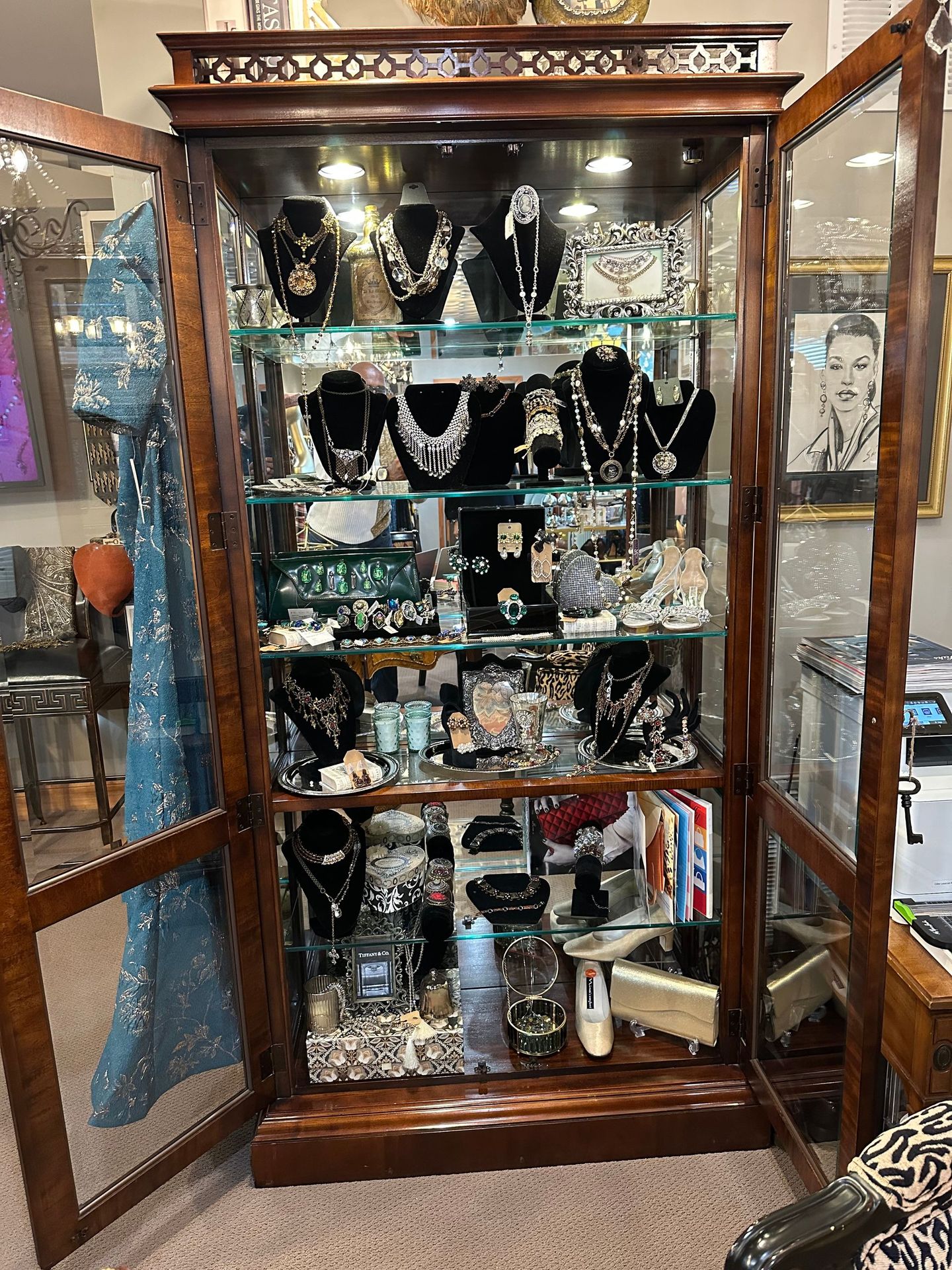 A photo of custom clothing, Jewlery, and accessories