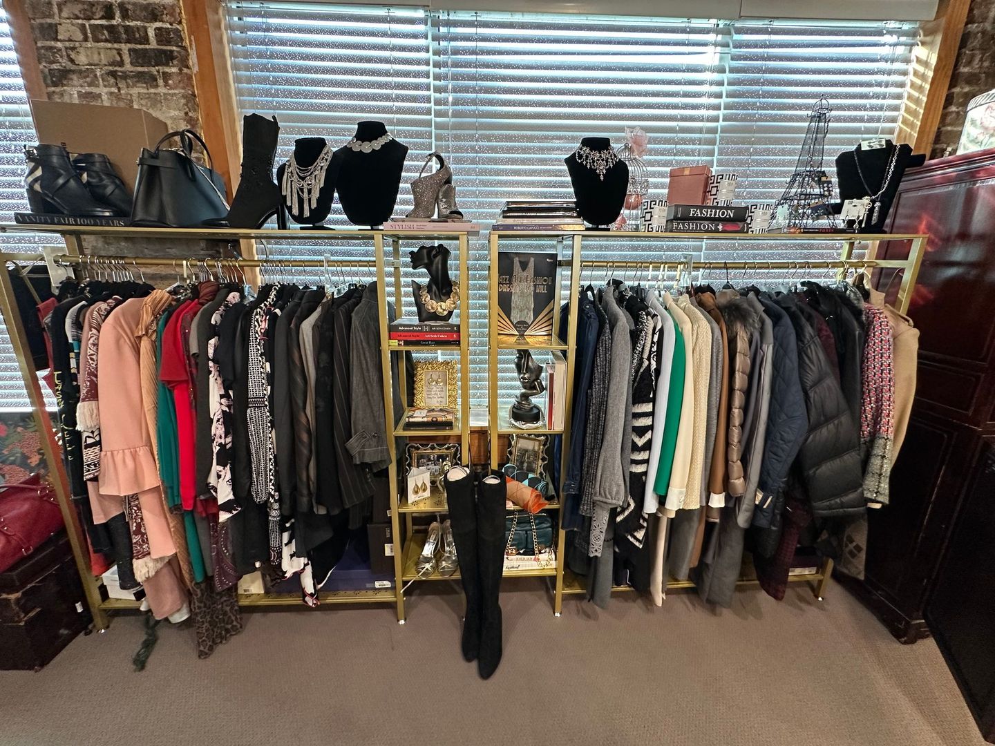 A photo of custom clothing, Jewlery, and accessories