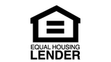 Equal Housing Lender logo with a house icon and bold black text on white background