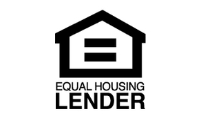 Equal Housing Lender logo with a house icon and bold black text on white background