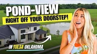 Luxury home in Bixby Oklahoma with pond view lot