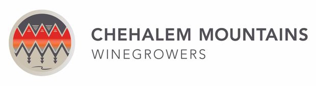 Chehalem Mountains Winegrowers logo with circular red, gray, and black mountain design