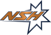 Orange “NSH” letters over a dark blue star outline logo on a white background