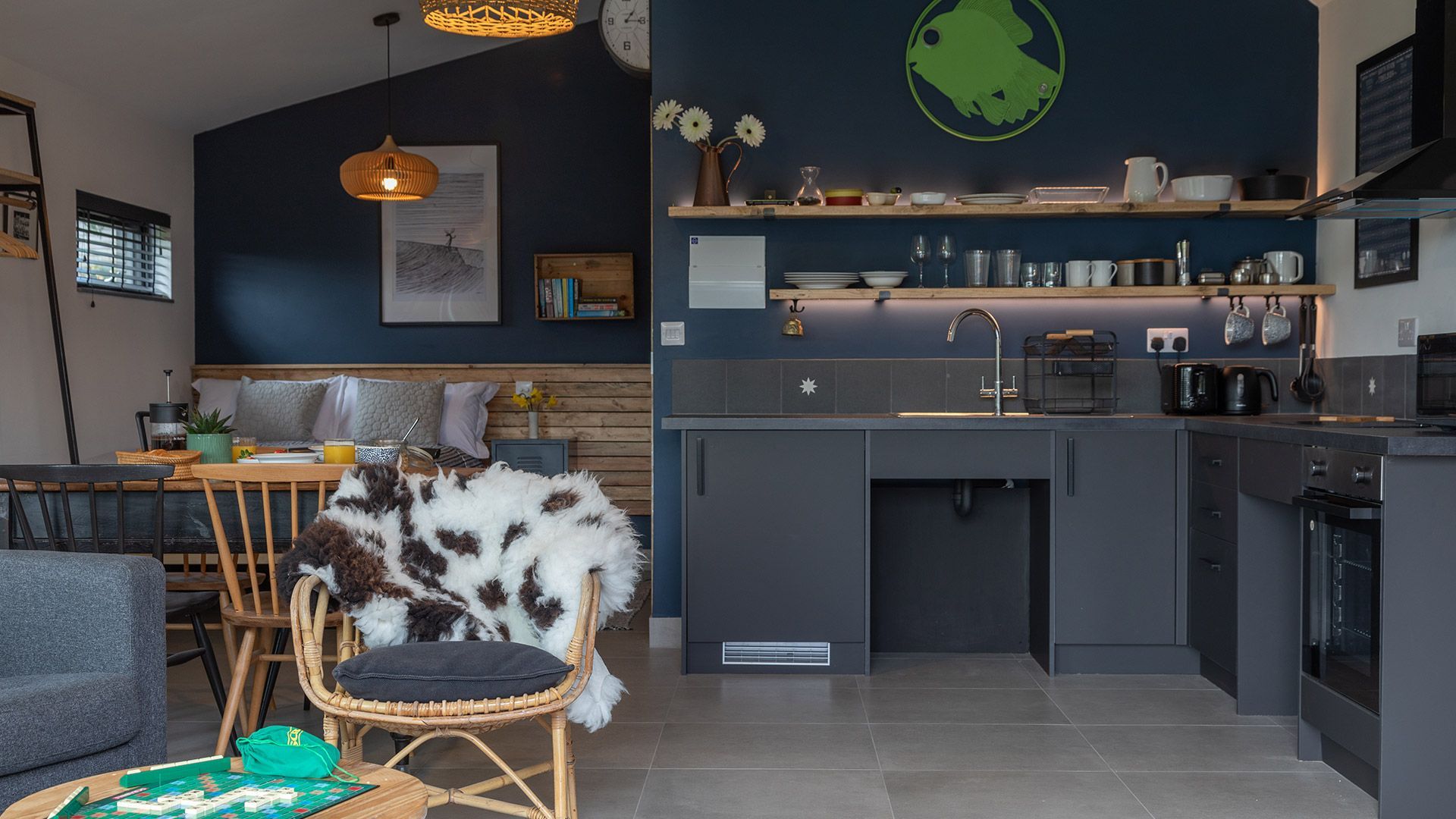 South Devon holiday cabin with an enclosed garden and countryside views