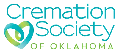 Cremation Society of Oklahoma logo with teal and green heart icon and text