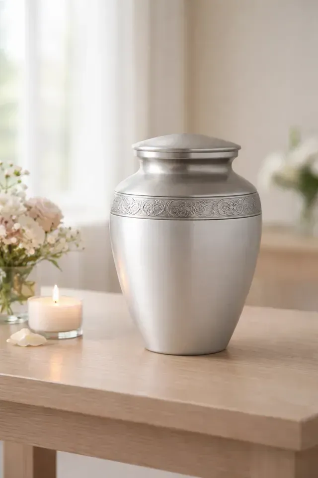 Elegant urn with floral arrangement in Sand Springs, OK