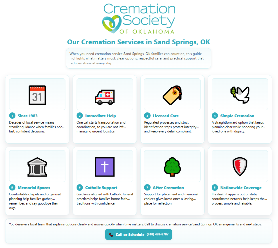 Infographic of Our Cremation Services in Sand Springs, OK