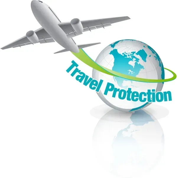 Airplane icon representing travel protection services for cremation arrangements and secure transport