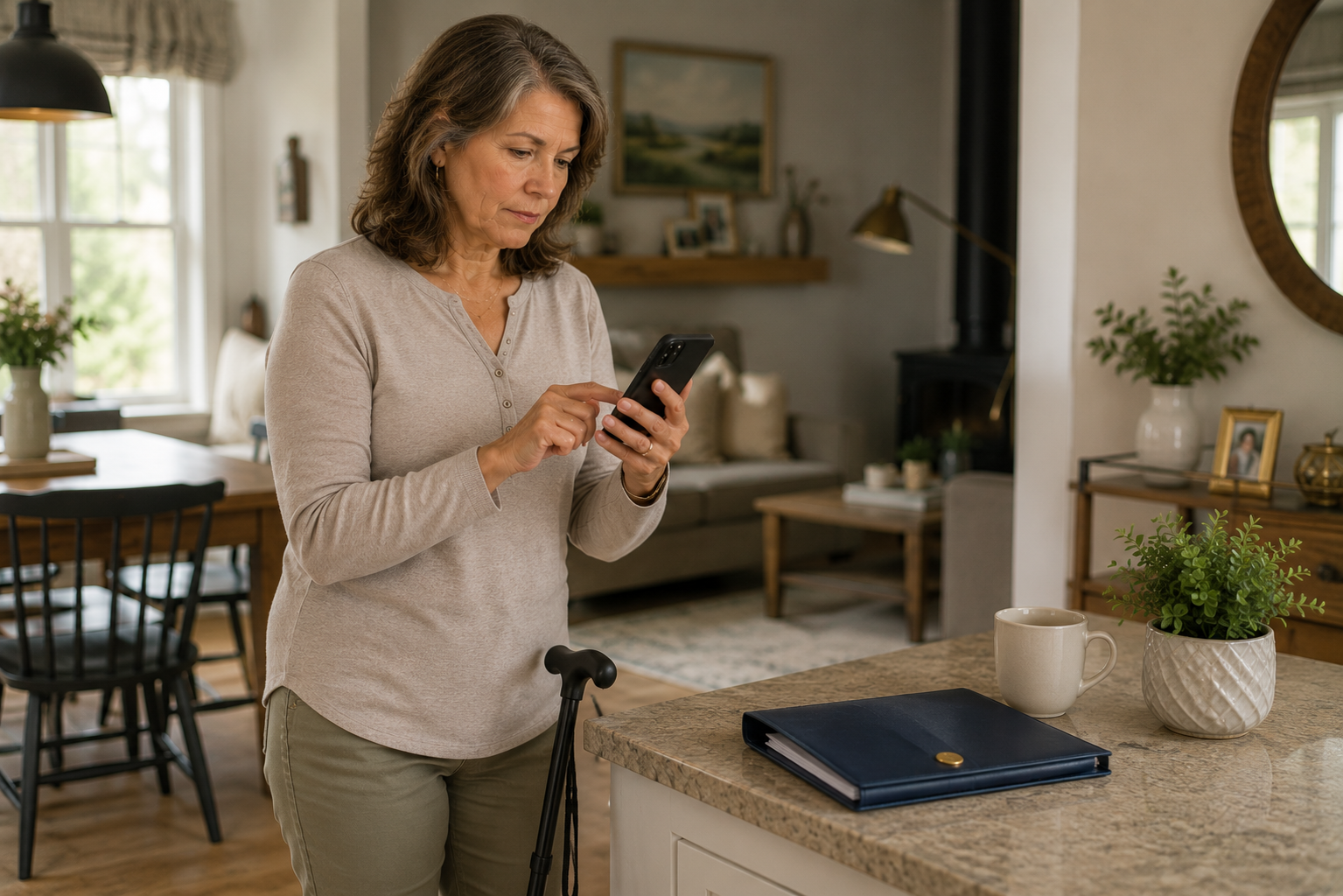 disabled woman checking on social security benefits