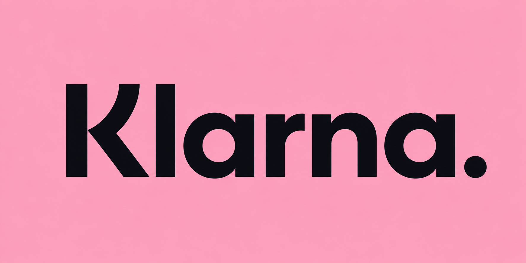 Klarna logo on a pink background
