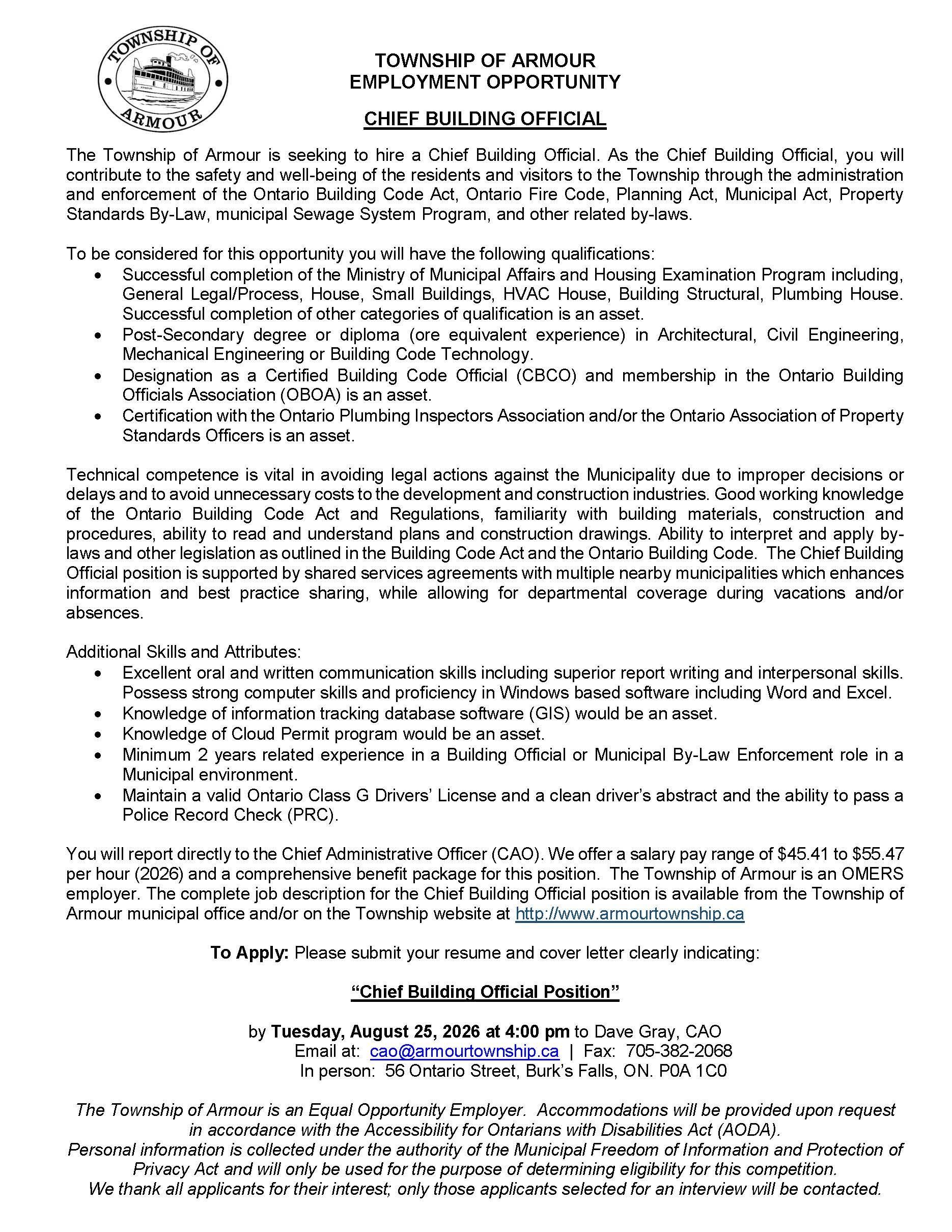 CBO Employment Opportunity
