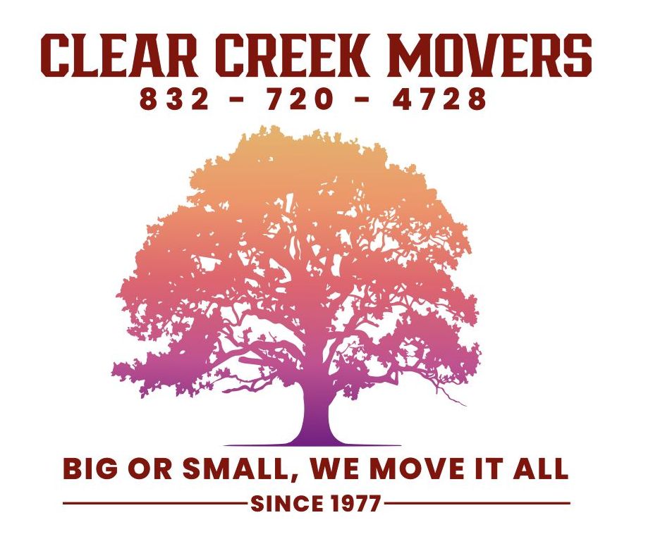 A logo for clear creek movers with a tree on it
