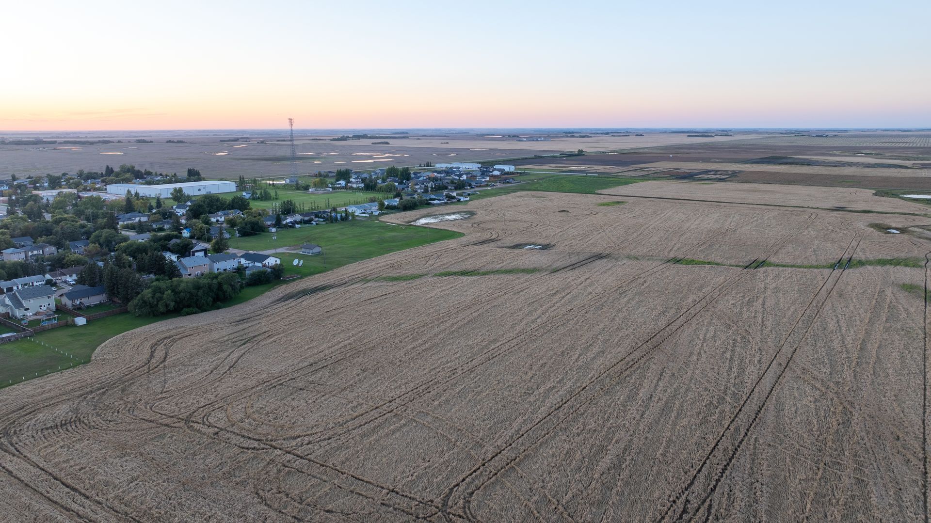 The 5th Avenue development land, looking south at dusk