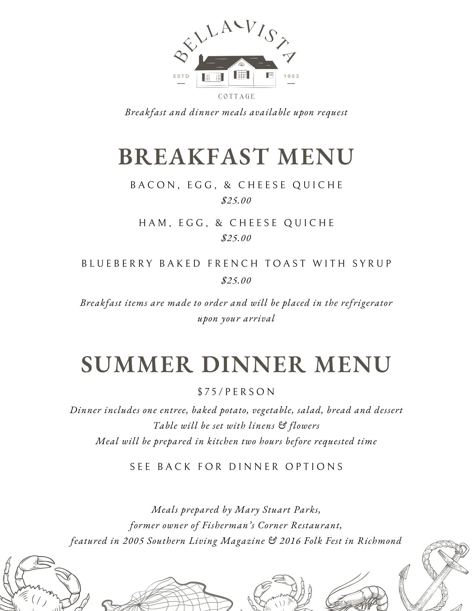 breakfast menu