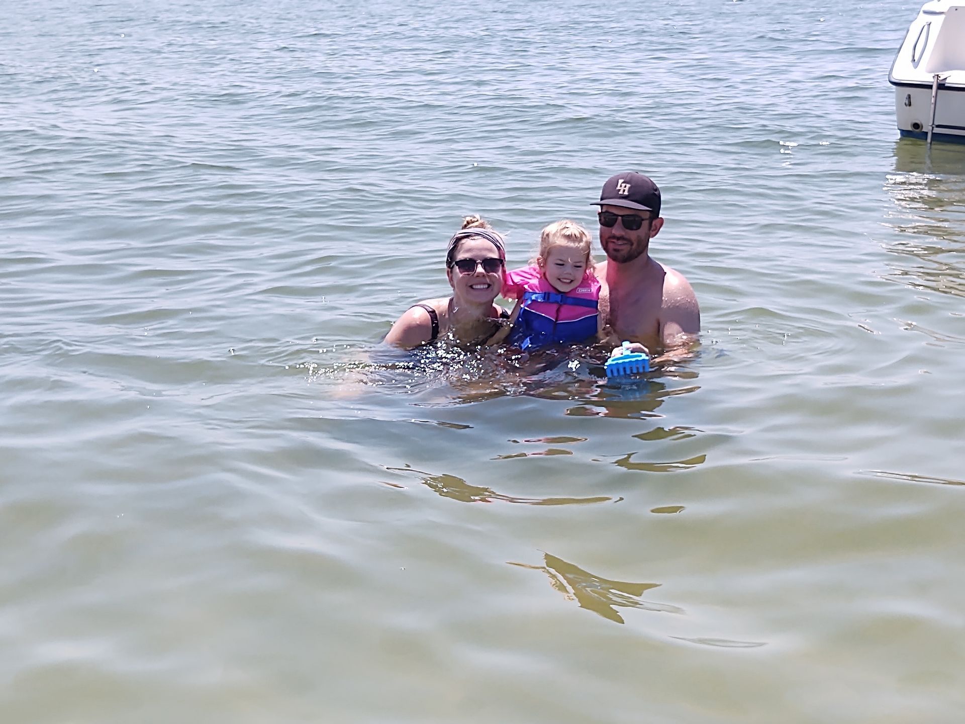 swimming in the bay