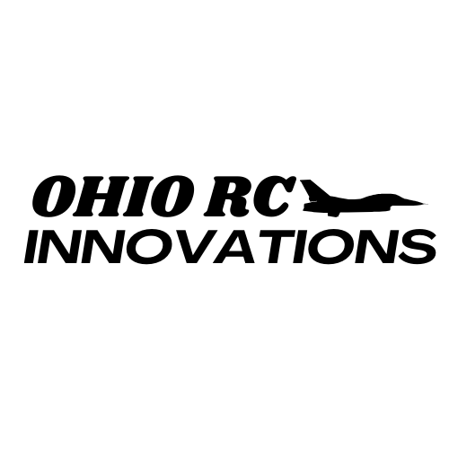Ohio RC Innovations logo in black with a jet silhouette on a white background