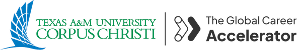 TAMUCC and The Global Career Accelerator logos
