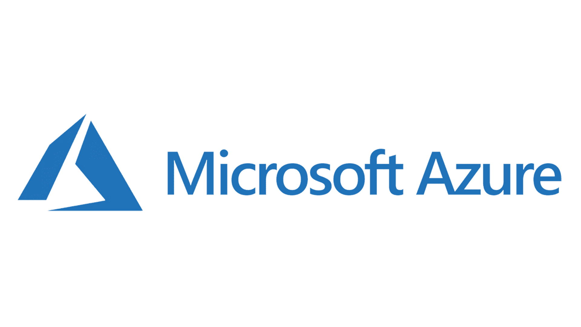 Microsoft Azure logo: Blue triangular shape with text