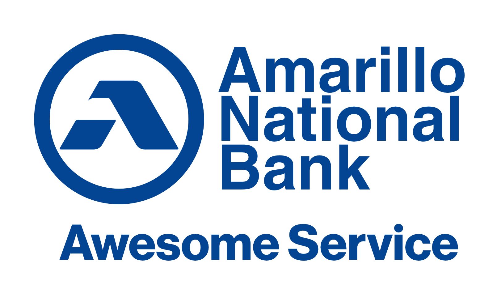 The blue logo of Amarillo National Bank featuring a stylized 