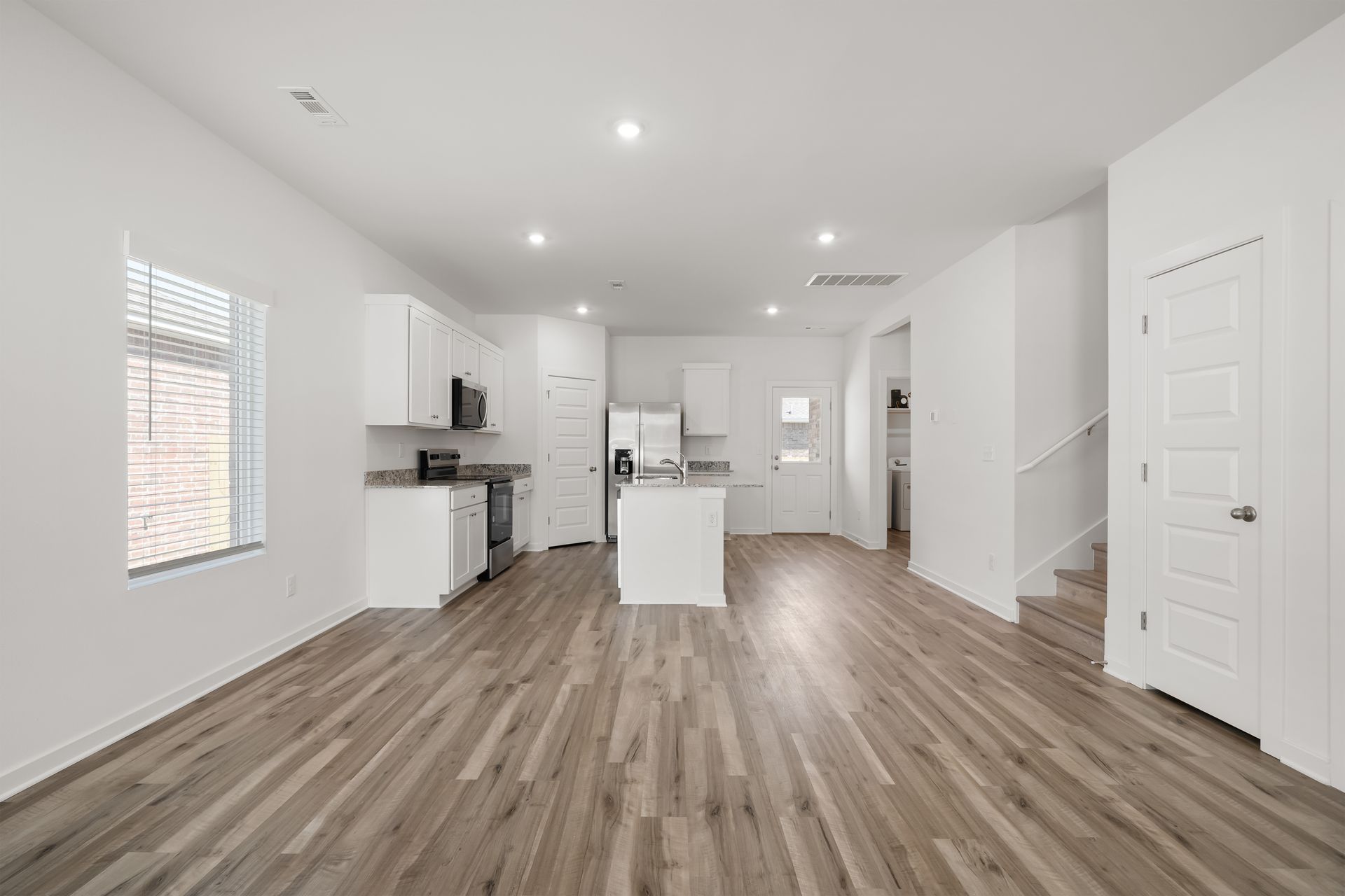 Open-concept living room in the Landing floorplan