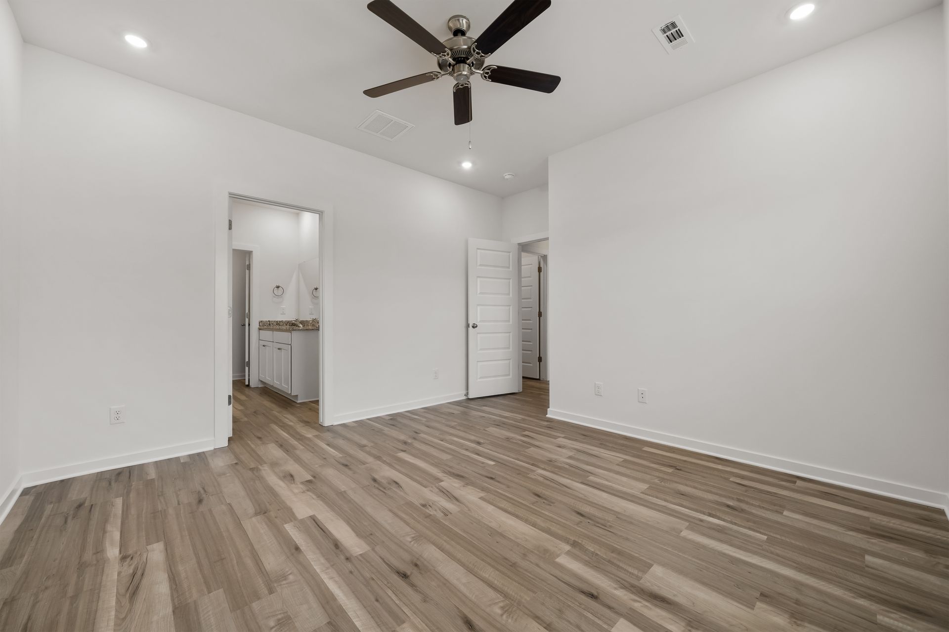 Main-floor primary suite in the Landing floorplan