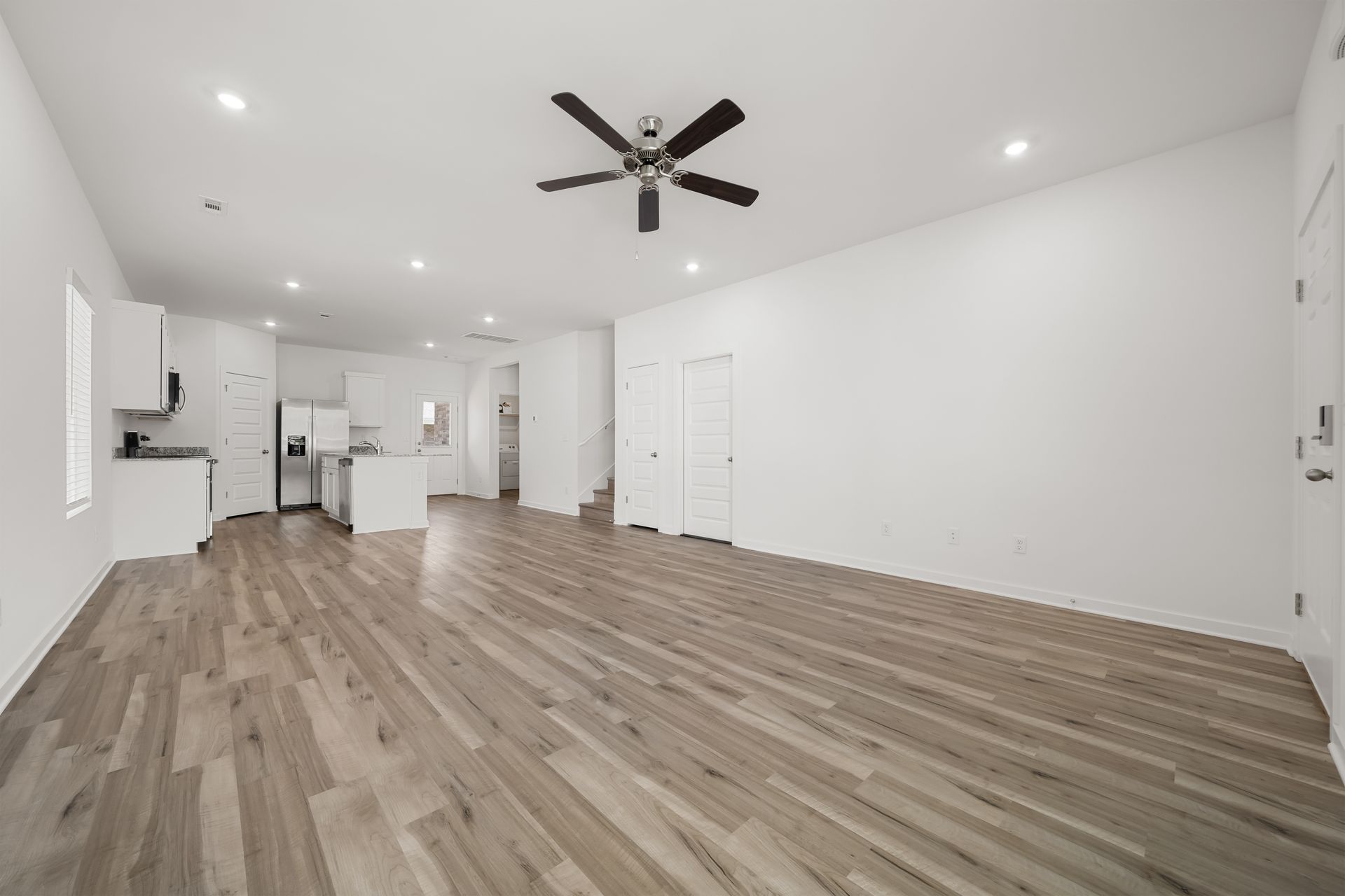 Open-concept living room in the Landing floorplan