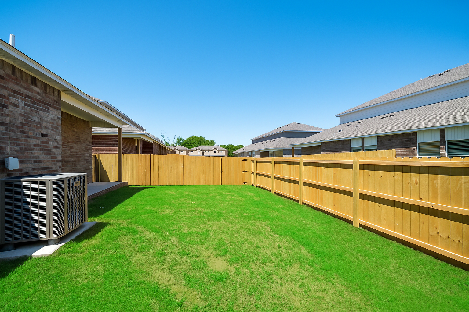 Privacy fenced backyard