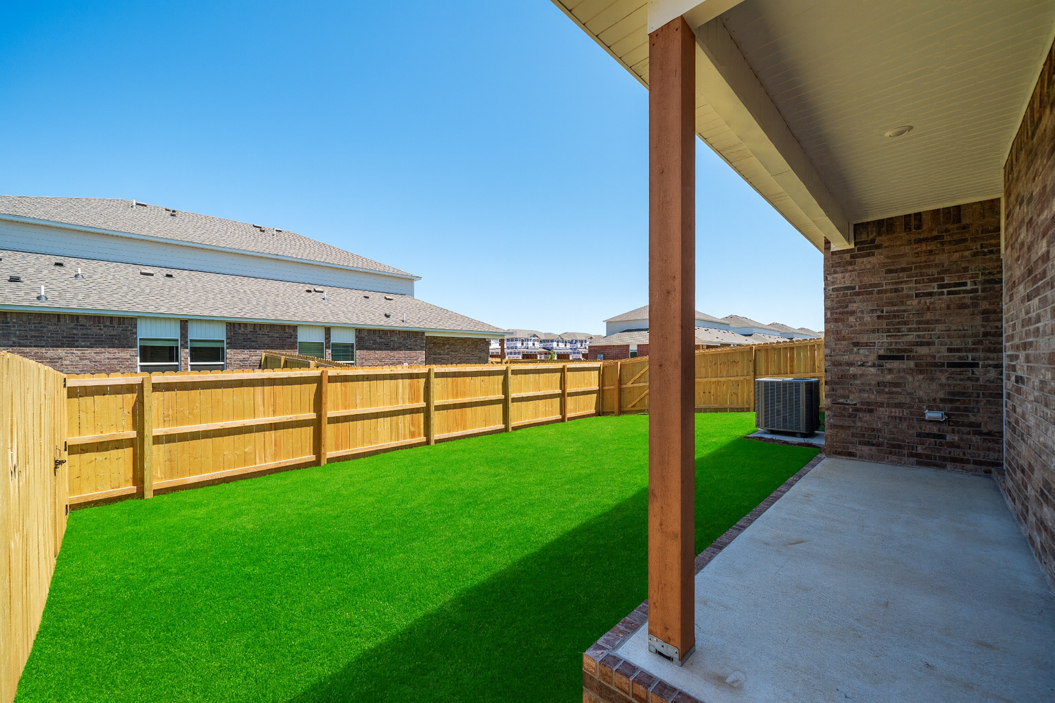 Privacy fenced backyard