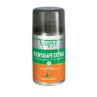 Bomboletta spray bianca di disinfettante e deodorante Copyr Disinfetta & Deodora con etichetta rosa.