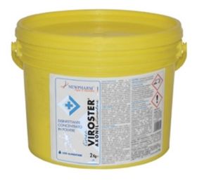 Secchio di plastica giallo con l'etichetta 